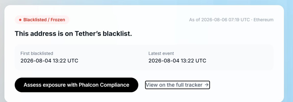 Tether Blacklist Exposure