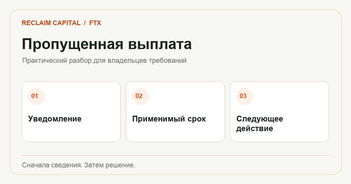 Пропущенная выплата FTX: отсрочка, незавершённая проверка или Forfeiture?: основные вопросы проверки