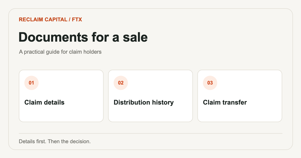 FTX claim sale documents: what to prepare before an offer: key review questions